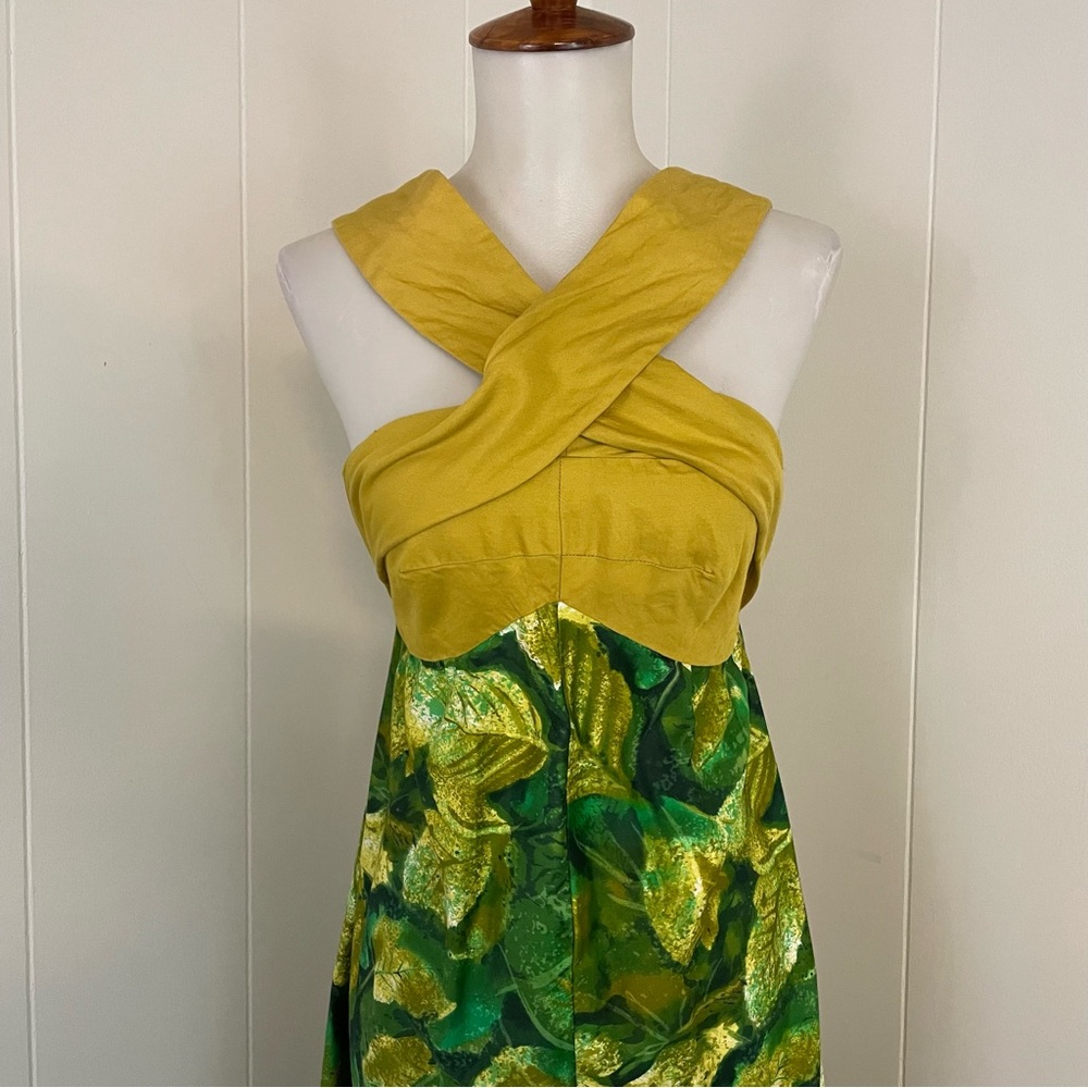 Vintage Floral Dress Women’s S Halter‎ Sleeveless Maxi Colorful Boho Hippie - Picture 2 of 8